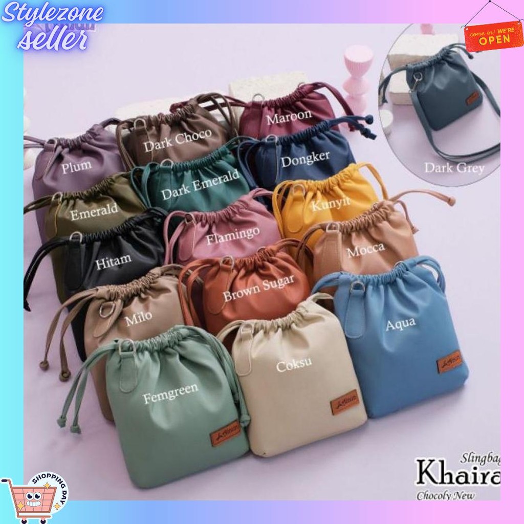 Ummi Hijab - TAS SELEMPANG SERUT KHAIRA By AINUN BAHAN CHOCOLY WATERPROOF HIGH QUALITY