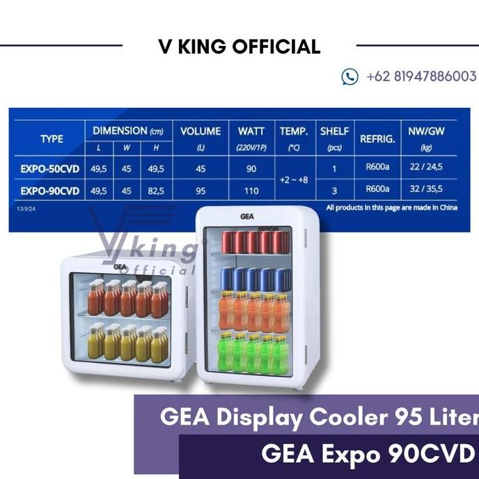 GEA EXPO 90FD / EXPO 90 FD Bar Chiller Showcase Display Cooler Mini Kulkas Pendingin