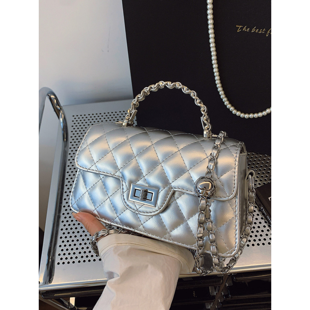 [COD]  Tas tangan persegi kecil, tas rantai mewah Chanel ringan kecil, tas selempang bahu modis