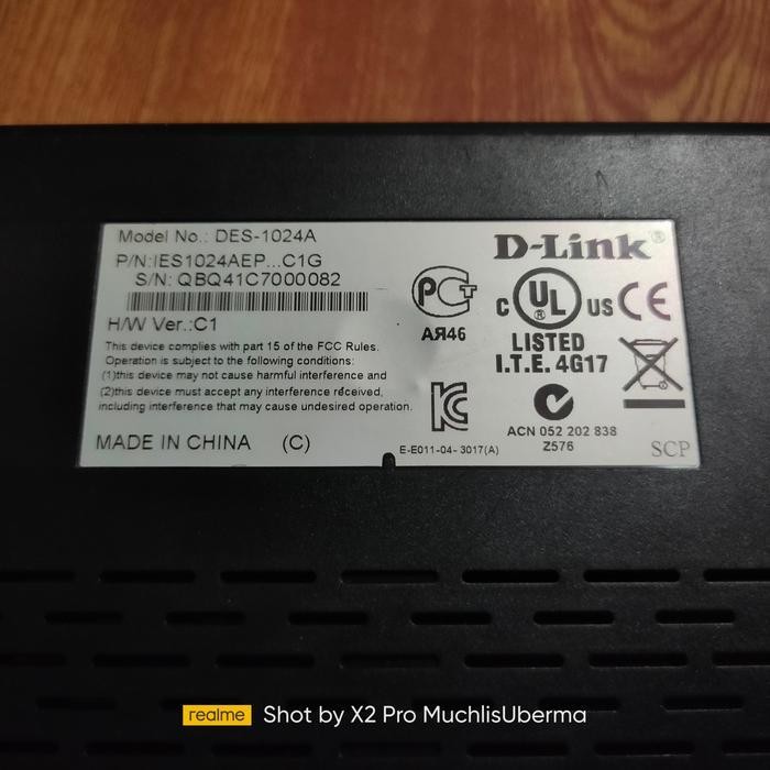 Switch Hub 24 Port D-Link Des 1024A + Adaptor Dlink 24Port Ethernet Limited