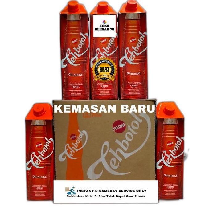 READY STOCK TEH BOTOL SOSRO 1 LITER / TEH BOTOL SOSRO 1000 ML ( KARTON ) 