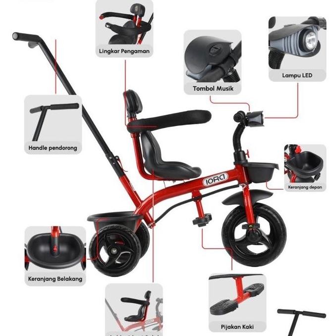Sepeda Anak Roda Tiga 3 Baby Tricycle IORA PMB TC-06 TC06 Stroller Trike T27 T-27 TEB