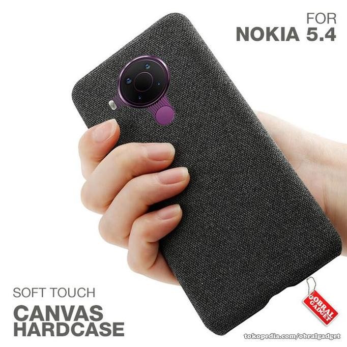 Canvas Hard Case Nokia 5.4 Hardcase Soft Touch Cloth Casing Cover