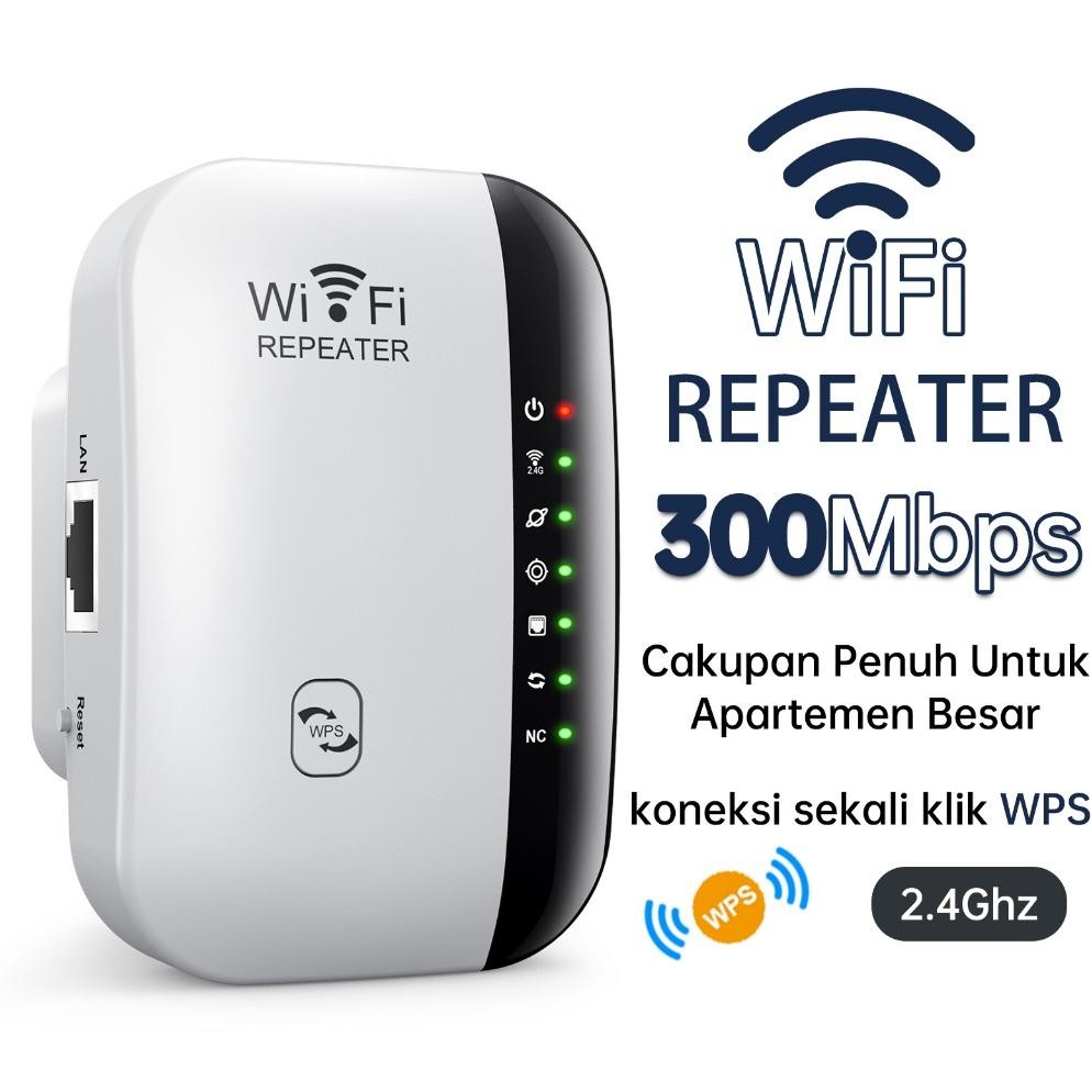 WiFi Repeater Extender WiFi 300Mbps Amplifier Mini Repeater Jangkauan Ekstensi Sinyal WiFi