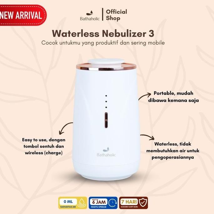Bathaholic - Diffuser Nebulizer 3 Waterless Portable Aromatherapy - Kapasitas 10ml Aromatherapy Esse