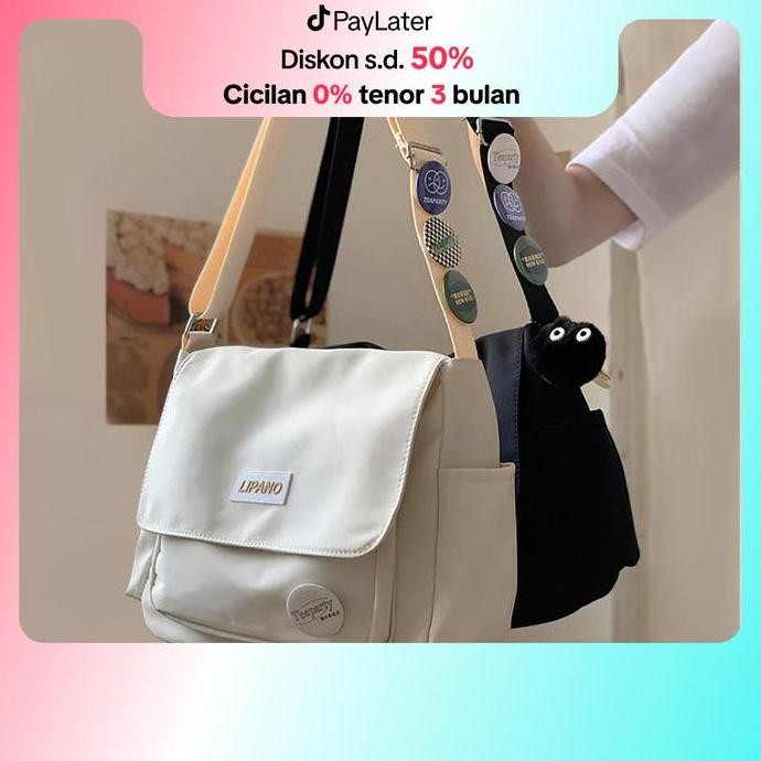 Ready COD Korea Tas Selempang Wanita Kain Tas Wanita Murah Tas Bahu Sekolah Cewek Lucu Korean Style 