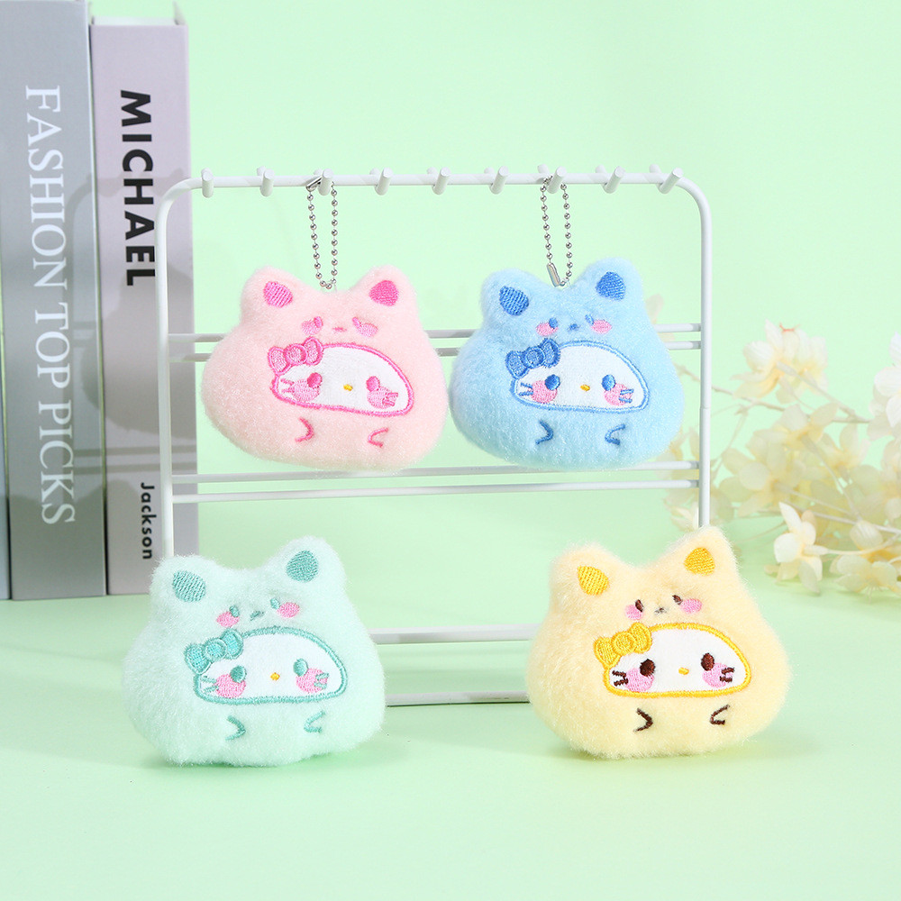 Aksesoris Boneka Plush Kartun Lucu Kepala Kucing Berdecit KT Aksesori Ransel Grosir OXFU