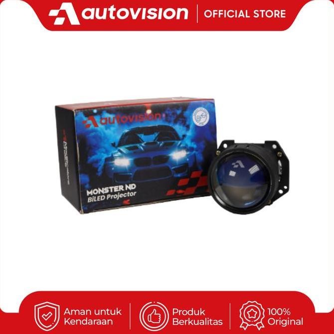 Headlamp Motor BiLED/Projector 2.5" MONSTER ND 45W BiLED Blue Lens FCO 6000K/3-Colors - RED DE Motor