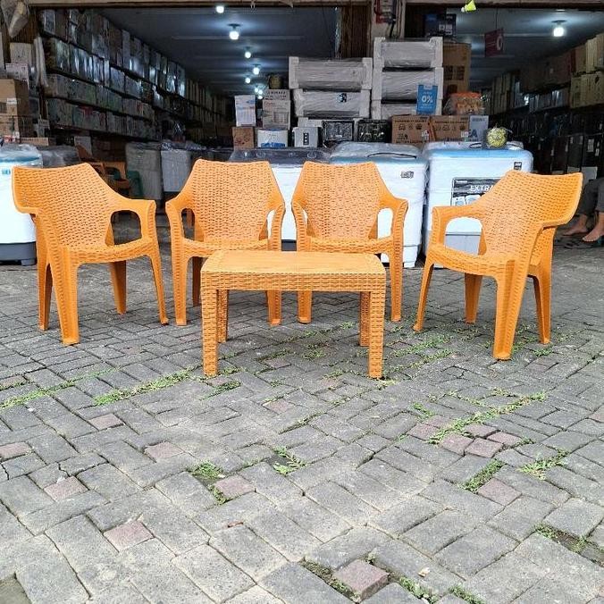 TERLARIS - [INSTAN] KURSI TAMU OLYMPLAST 508, 4 KURSI 508 dan 1 MEJA OSTR / KURSI PLASTIK / KURSI AN