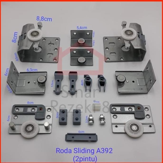 PROMO - Roda Rel Pintu Lemari Sliding Geser 2 Pintu A392