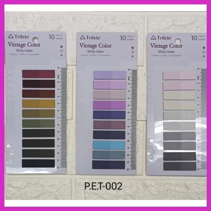 (SEKOLAH) DIVIDER / PEMBATAS BUKU TRIFELLO PET 001/002 ISI 200 TEMPEL BAHAN PLASTIK WARNA MACARUN/PA
