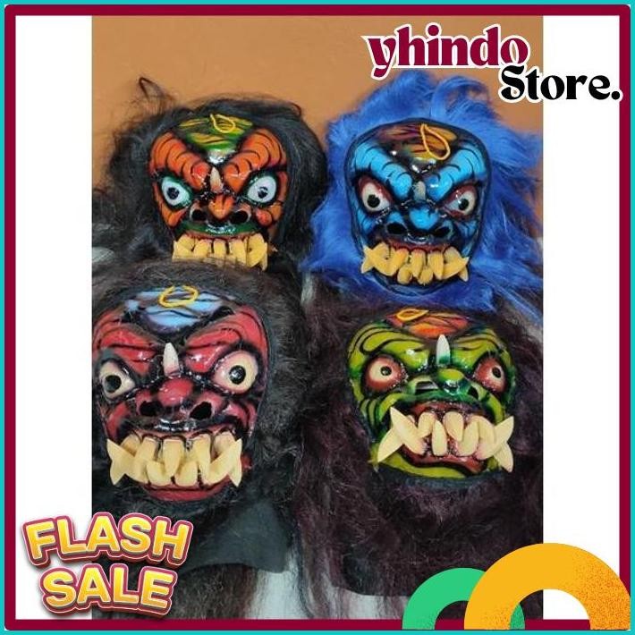COD READY Topeng Buto Ijo / Topeng Gedruk Mika / Topeng Tradisional Gedruk Mika / Topeng Rampak Buto