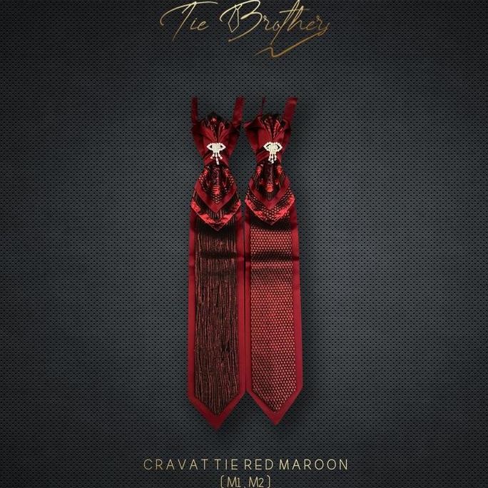 Dasi panjang wedding cravat tie dasi pengantin pria merah maroon