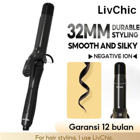 LivChic LC204 Keriting Catokan Rambut Curly catok 32mm 55W [Barang Lokal] Straightener Sisir
