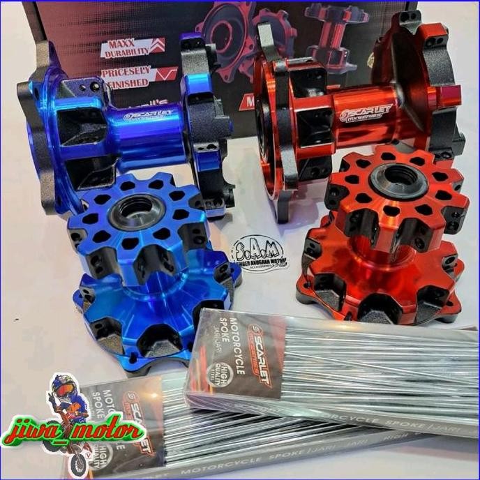 Tromol Scarlet Motor Crf 150 L Hole 36 Two Tone Warna Merah Hitam Biru Gold
