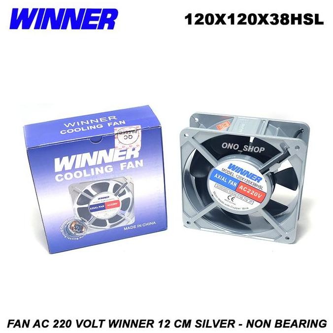 Kipas Fan AC 220 Volt Winner 12 cm Silver - Non Bearing