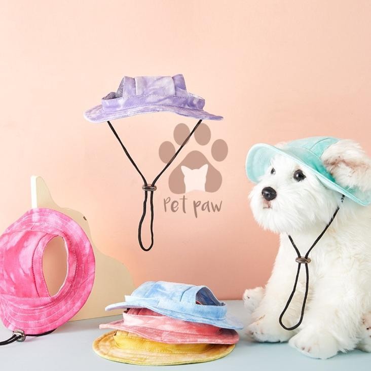 Topi Anjing Kucing Aksess New Beach Hat Topi Pantai Beach Cap Aksess Kepala Anabul