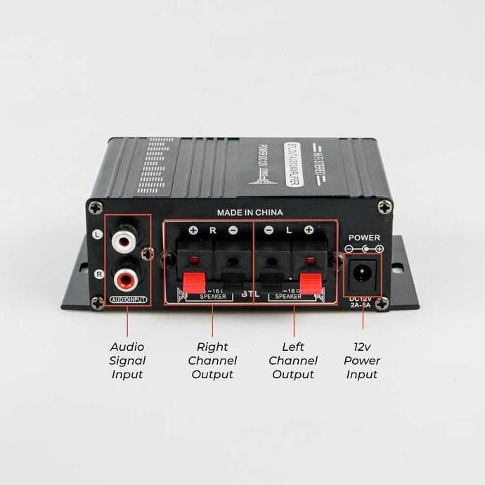 Cod Lepy Ampli Amplifier Super Bass Karaoke Mobil Rumah Audio Mini Hifi Stereo Treble Bass + Adaptor