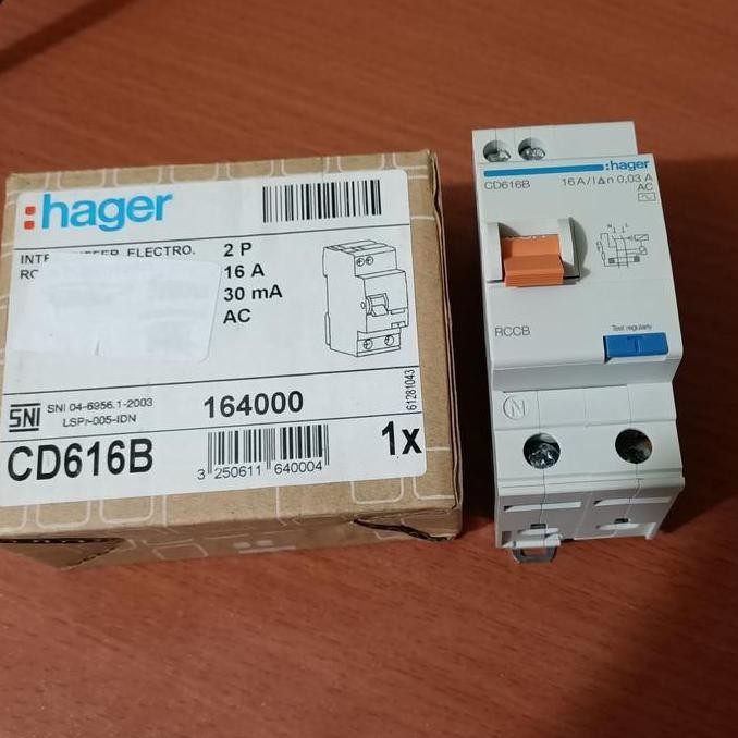 Promo ELCB / RCCB 2P 16A / 40 A HAGER CD 616 B COD