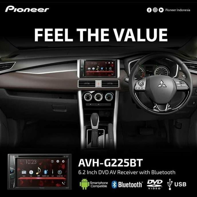 double din pioneer avh g225bt garansi resmi