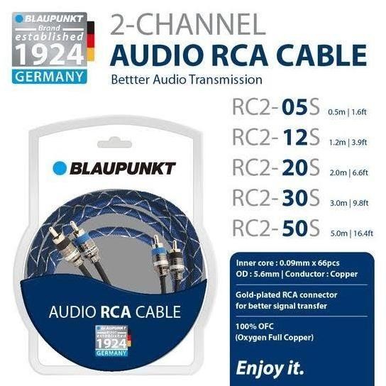 RCA CABLE BLAUPUNKT GERMANY - 2 METER KABEL RCA