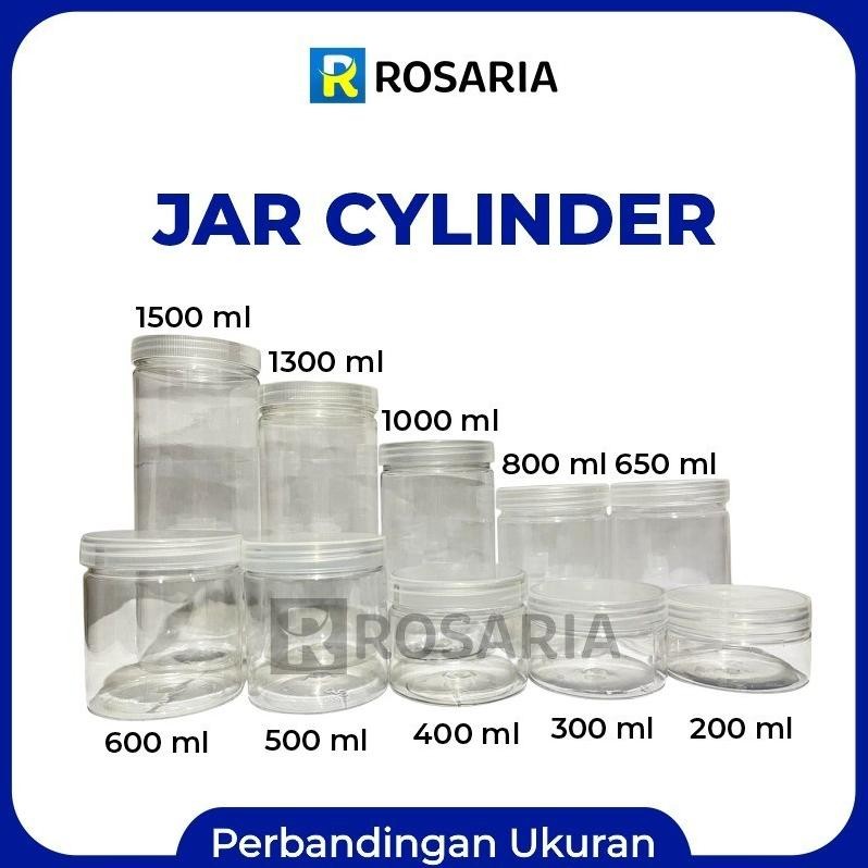 Jar Cylinder 650 Ml Merk Sjp Toples Tabung Plastik Bening Tranparan Kue Kering Baru