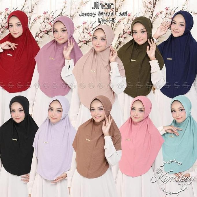 Promo Kimikey Hijab Instan Bergo Jihan Jersey Strada Dry-Fit COD