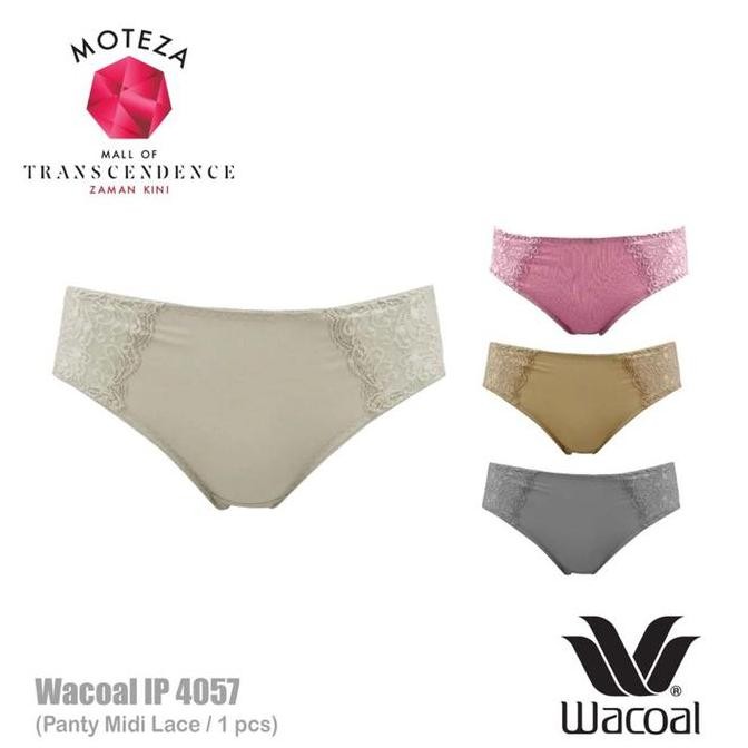 TERLARIS - Celana Dalam Wanita - Wacoal Panty Midi Lace - IP 4057 R1 Basic Cantik Katun