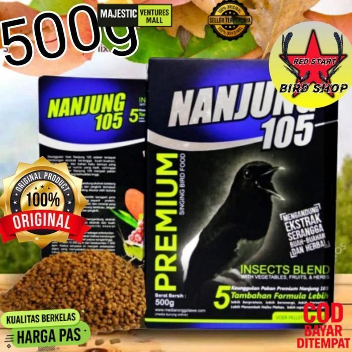 Diskon Nanjung 105 Premium Voer Pellet Ebod Jaya Pur Pelet Pakan Makanan Burung Murai Kacer 500 Gram