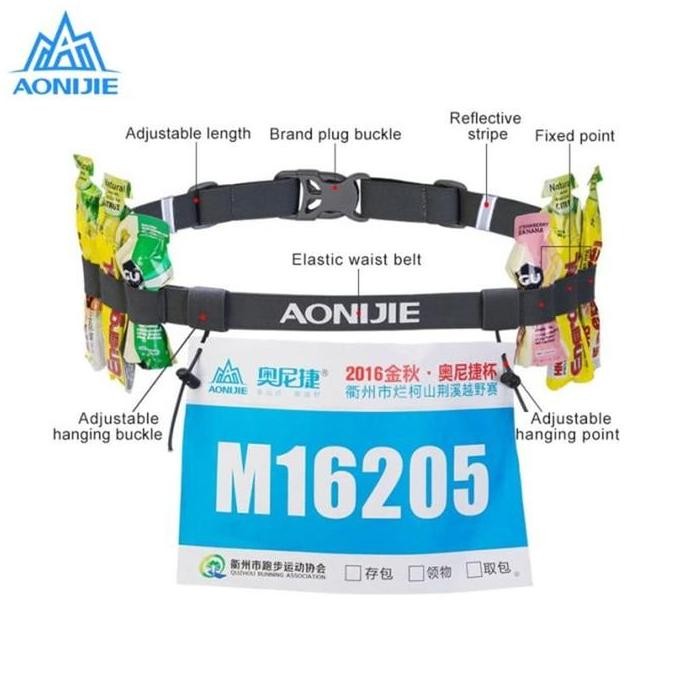 Aonijie BIB Race Number Belt E4076 tali BIB - Black
