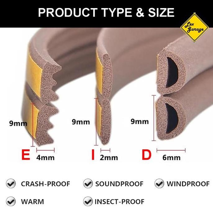 Door Seal Strip Karet Busa Peredam Suara Penutup Celah Pintu Jendela