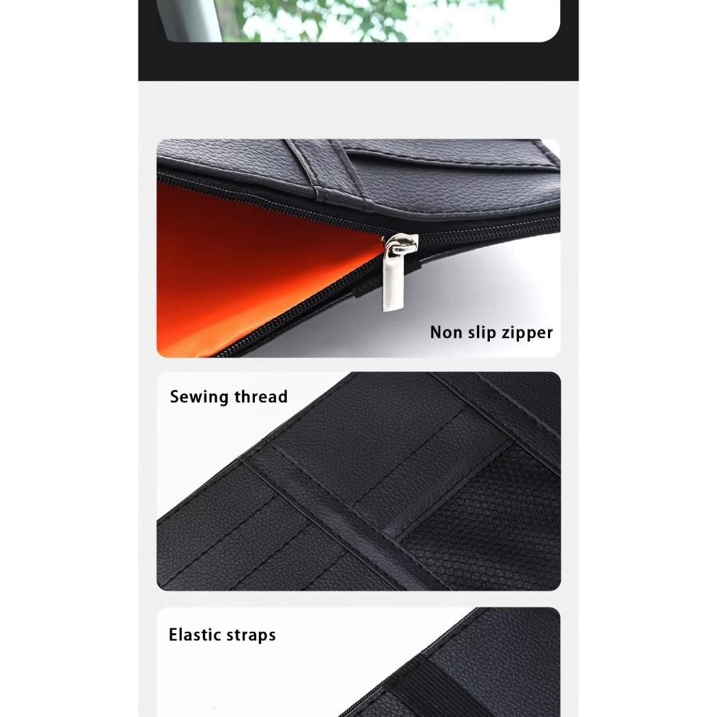 Model Baru TOKO_ATK168 Sun Visor Car Organizer Tempat Kartu Pen Handphone Mobil Sunvisor CP-05 ~