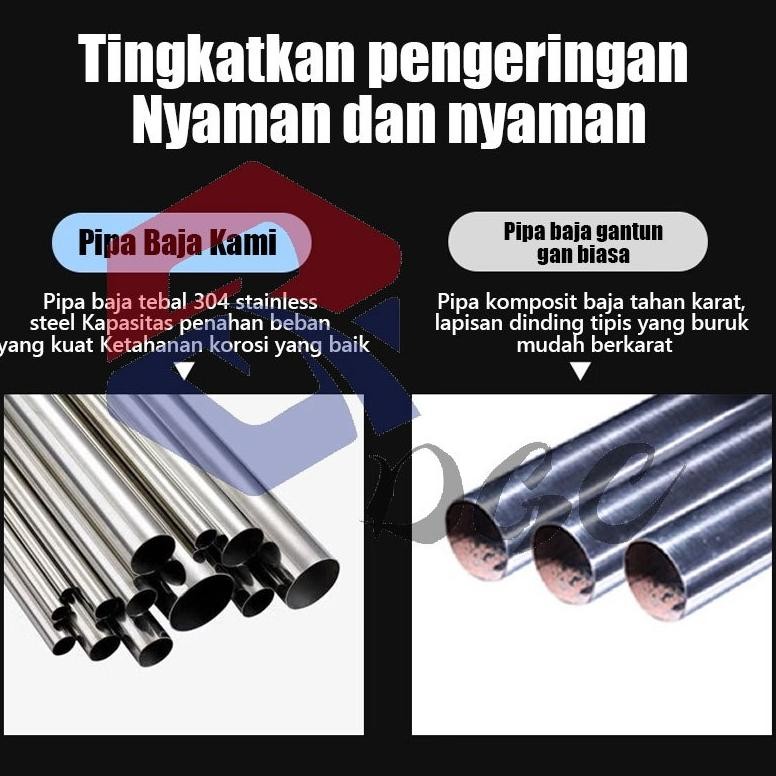 DGC Jemuran Lipat Dinding Jemuran Dinding Jemuran Baju Stainless Steel Jemuran Baju Pakaian Dinding