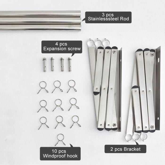 Jemuran lipat dinding / Jemuran dinding lipat / Jemuran Baju Pakaian Dinding 100cm 160CM-200CM/Jemur