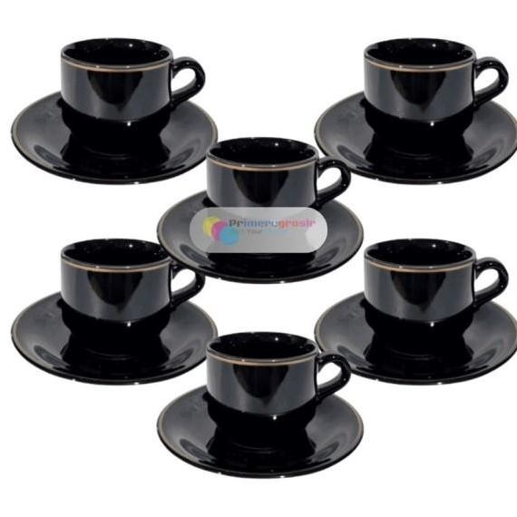 Cangkir Kopi 1 Set Keramik Bla List Emas Gelas Set Cangkir Dan Tat