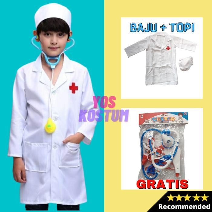 Kostum Profesi Anak Dokter Kecil Import Baju Laki Laki Perempuan Tk