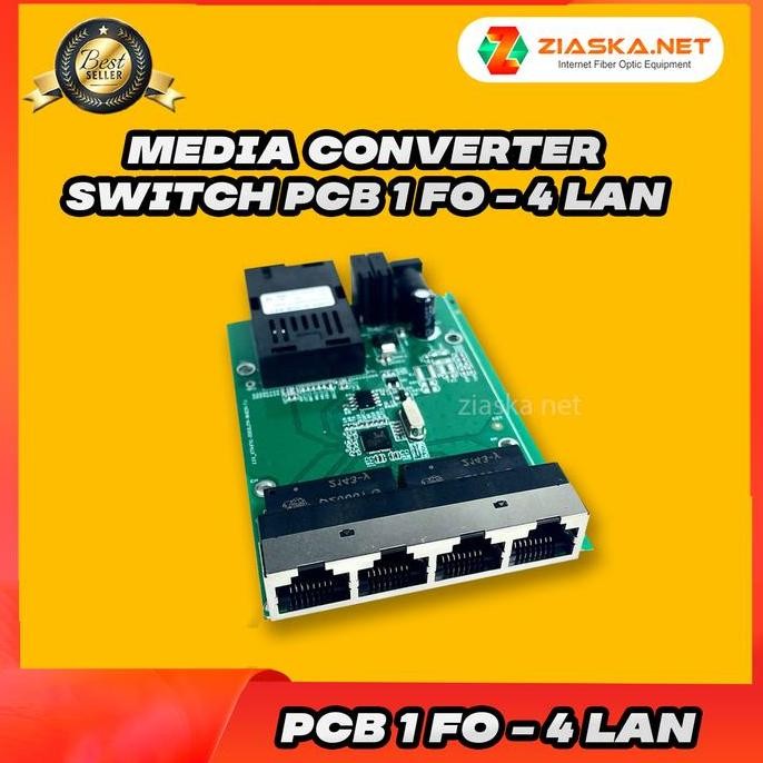 DF201>> PCB 1FO-4LAN Media Converter 1FO 4LAN 100 Mbps 1 port fo 4 port lan