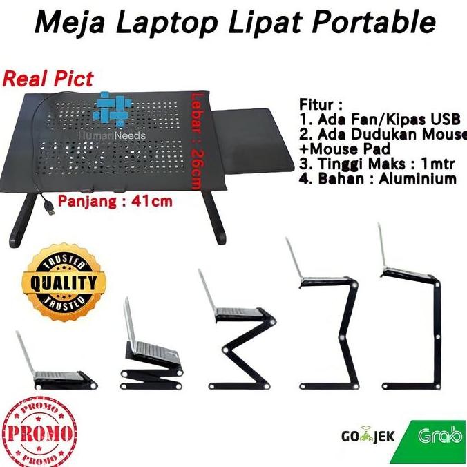 Meja Laptop Portable/meja laptop lipat/meja laptop fleksibel+kipas met
