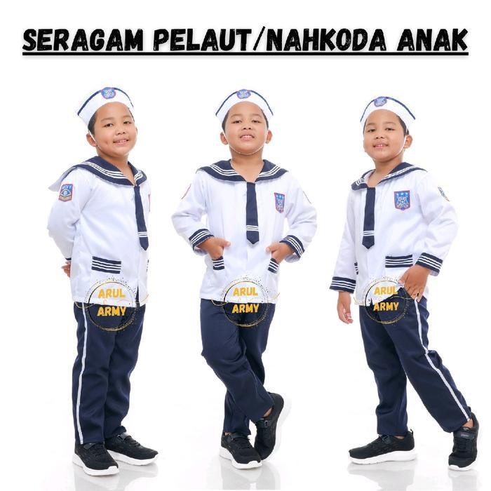 Cod Baju Seragam Pelaut Anak Tk Paud Popaye Anak Nahkoda Anak Kostum Karnaval Profesi Anak 17 Agustu