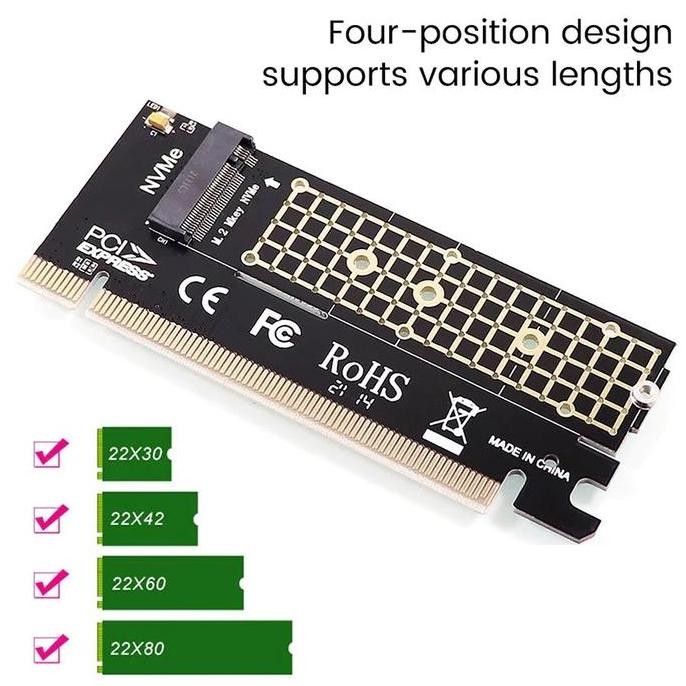 DB59 >> ADAPTER SSD M.2 NVME TO PCIE X16 M2 NVME TO PCIEX16 TO M.2 M KEY NVME PCIE KONVERTER FULL SP