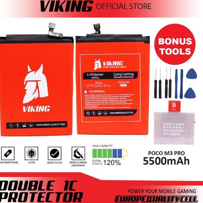 Viking Baterai Xiaomi Redmi 10 Bn5A Double Power