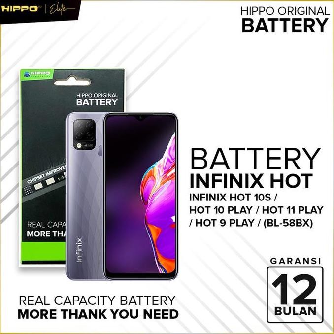 Hippo Baterai Infinix Hot 10S/Hot 10 Play/Hot 11 Play(Bl-58Bx) 5960Mah