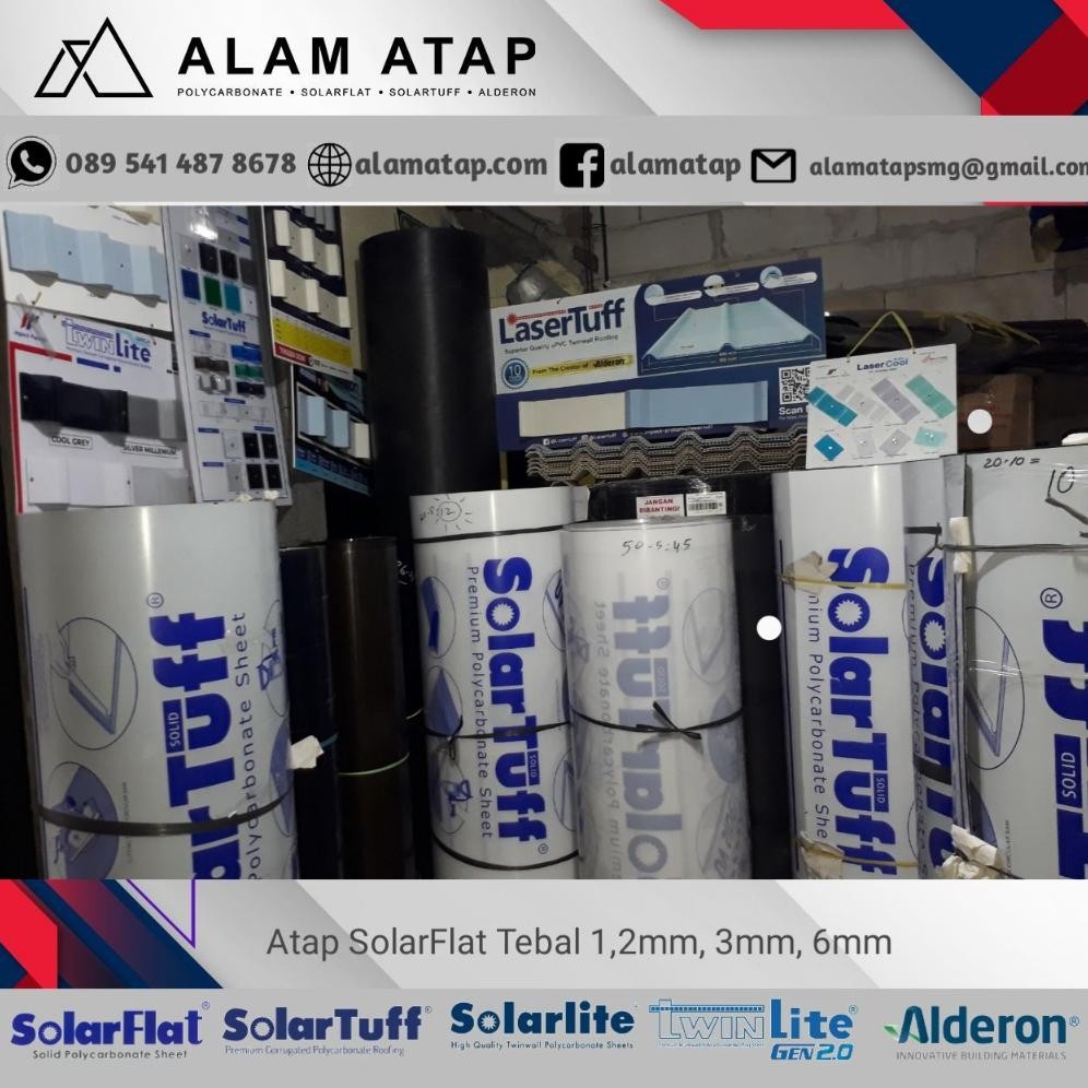 SolarFlat 1.2mm - Solartuff Flat - Solartuff Solid - Atap Bening Transparan - Solarflat