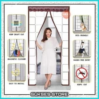 Tirai Magnet Pintu Anti Nyamuk Bahan Plastik PVC / Tirai Magnet AC