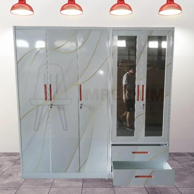 Promo Lemari Baju Besi / Lemari Baju 5 Pintu / Lemari Pakaian Besi COD