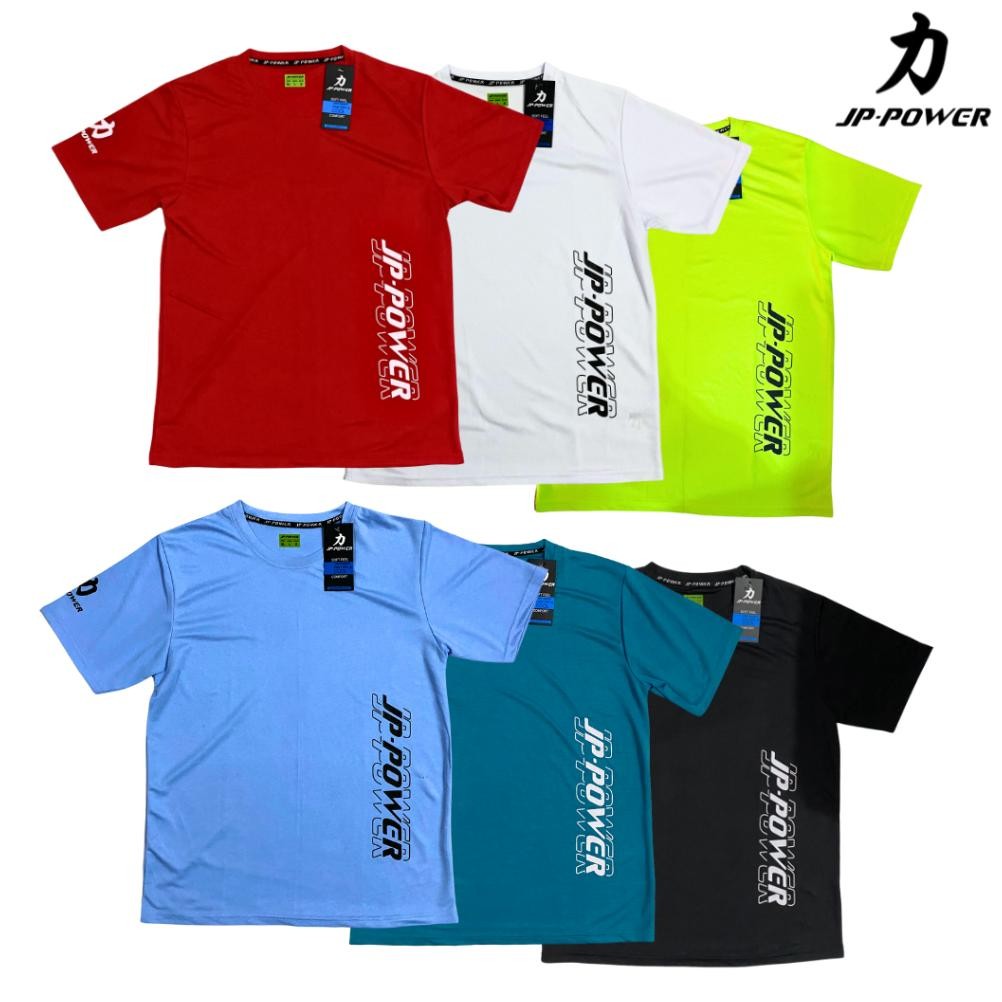 (Terbaru) JP POWER Jersey Baju Badminton Bulu Tangkis Kaos Olahraga Training Terbaru Anti Bau Dry Fi
