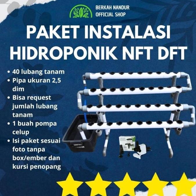 Paket Instalasi Hidroponik 40 Lubang NFT DFT Hidroponik NFT Hidroponik DFT Hidroponik Set Lengkap RE