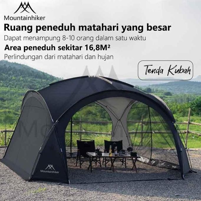 Tenda kubah berkemah luar ruangan MOUNTAINHIKER penutup tahan angin kanopi kubah tenda portabel luar