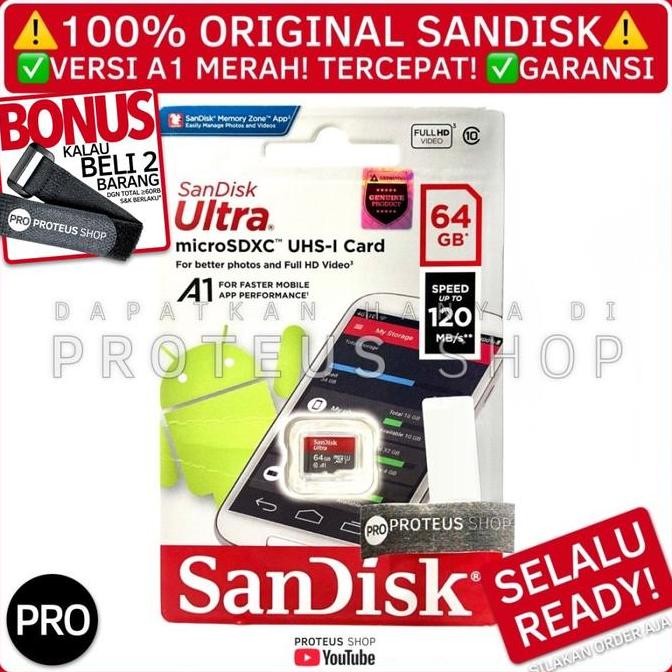 MICRO SD CARD 64GB 100% ORIGINAL SANDISK SDXC MMC MEMORI 64 GB BIM