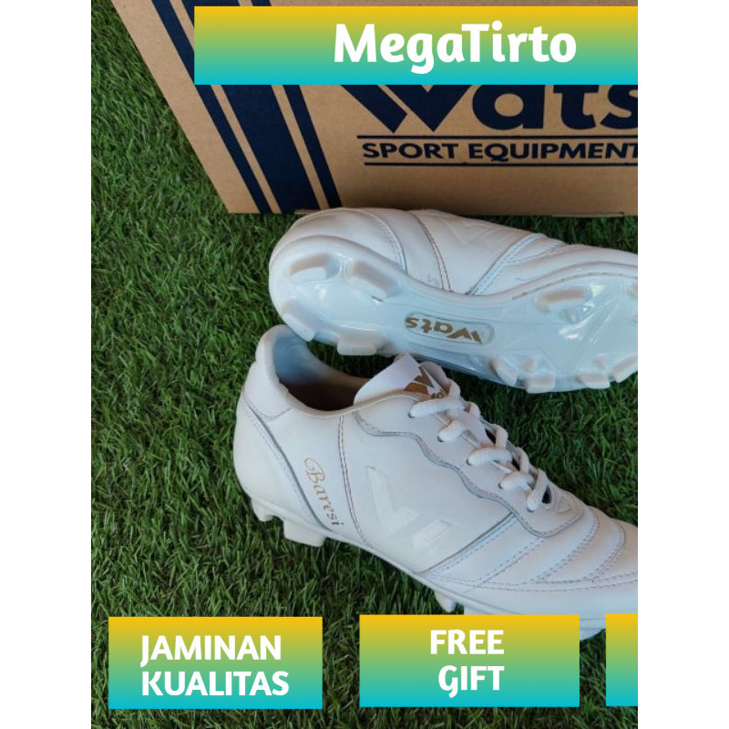 Sepatu bola kulit anak / junior WATS BARESI original free deker dan kaos kaki